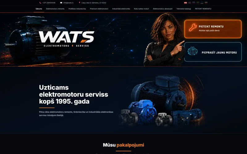 WATS — elektromotoru serviss